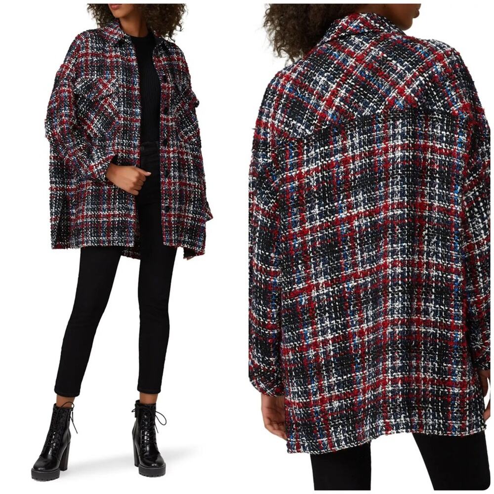 IRO Elmer Plaid Tweed Jacket Black Multi